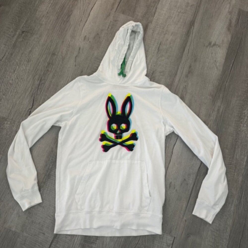 Psycho Bunny White Pullover Hoodie - Size 3